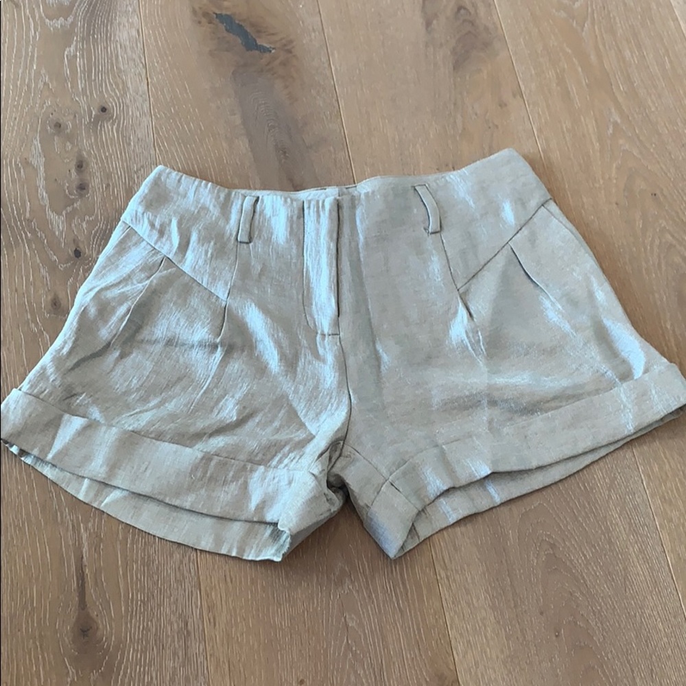 gold metallic mid waist shorts